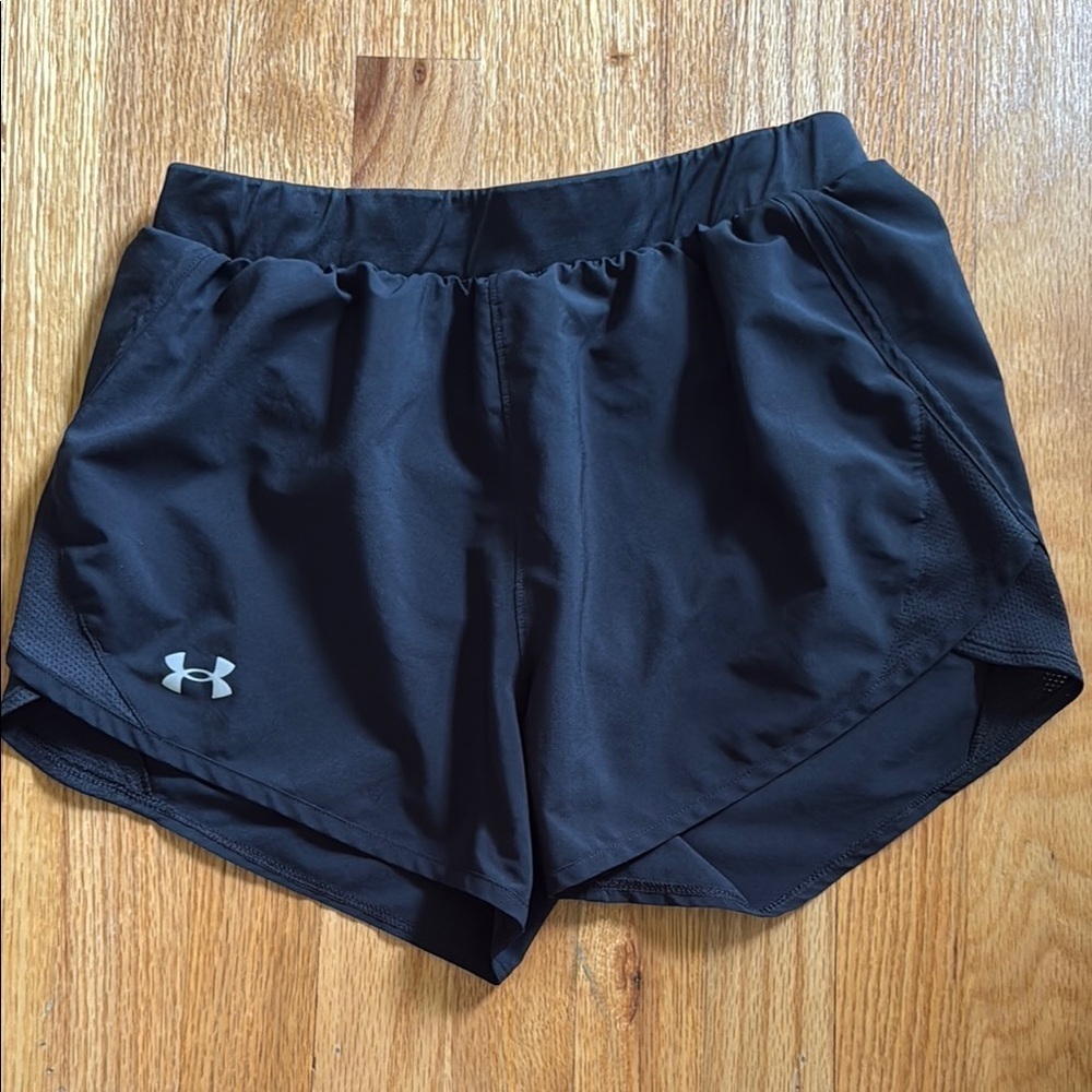 Under Armour Women's Small Solid Black Athletic Running Shorts Integrated Brief